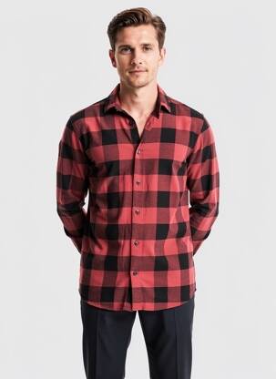 Chemise manches longues manches longues rouge ONLY&SONS homme