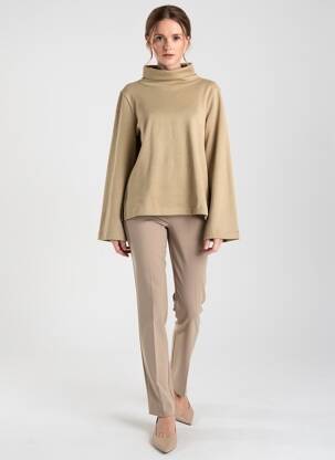 Sweat-shirt manches longues manches longues beige ONLY femme