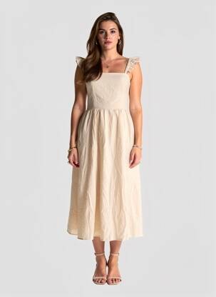 Robe courte sans manche sans manche beige ONLY femme