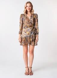 Robe mi-longue marron MORGAN femme