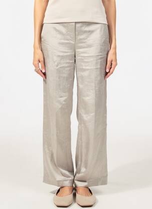 Pantalon large taille haute taille haute argent VILA femme