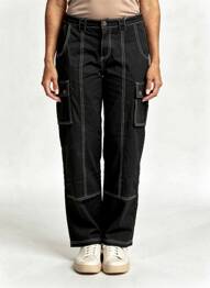 Pantalon cargo noir ONLY femme