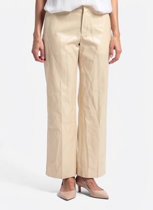 Pantalon large beige MANGO femme