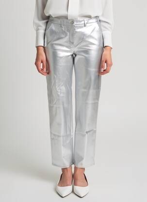 Pantalon droit taille haute taille haute argent JJXX femme