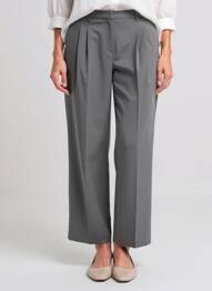 Pantalon large fermeture zippée sous rabat avec crochet gris VERO MODA femme