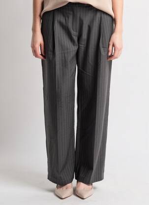 Pantalon droit taille normale taille normale gris VILA femme