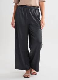 Pantalon large taille haute taille haute noir VERO MODA femme