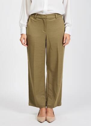 Pantalon droit fermeture zippée sous rabat avec crochet vert VERO MODA femme