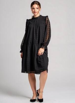 Robe courte col rond noir VILA femme