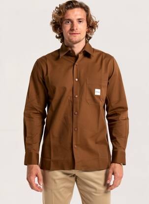 Chemise manches longues marron CATERPILLAR homme