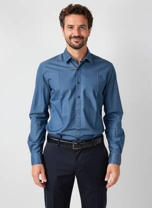 Chemise manches longues bleu CALVIN KLEIN homme