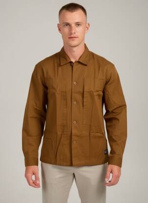Chemise manches longues marron JACK & JONES homme