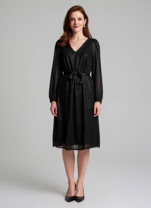 Robe courte col v noir VILA femme