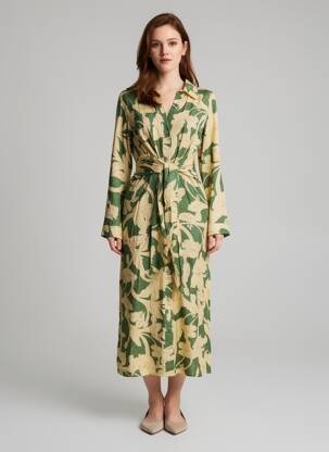 Robe longue vert MANGO femme
