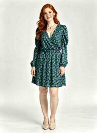 Robe mi-longue vert MORGAN femme