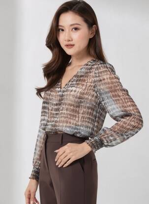 Chemisier coupe droite beige VILA femme