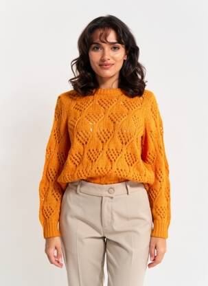 Pull manches longues manches longues orange VERO MODA femme