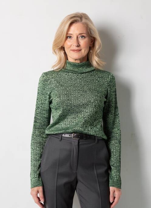 Pull col roulé manches longues manches longues vert JACQUELINE DE YONG femme