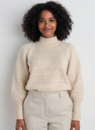 Pull col roulé beige ONLY femme