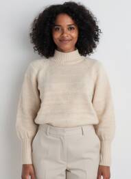 Pull col roulé beige ONLY femme