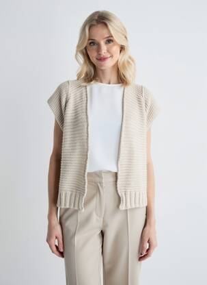Gilet manches courtes beige TERRA DI SIENA femme