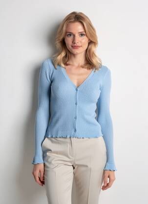 Gilet manches longues bleu MANGO femme