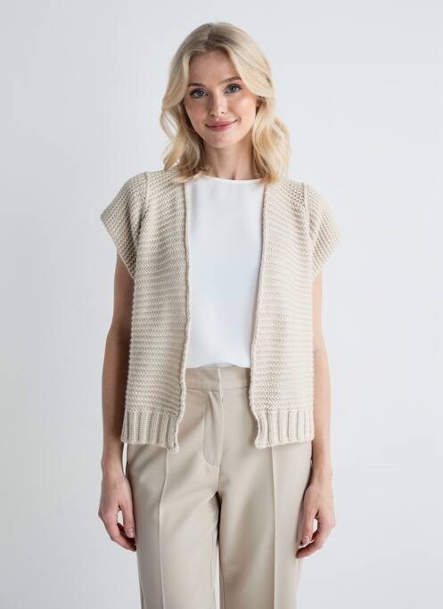Gilet manches courtes beige TERRA DI SIENA femme