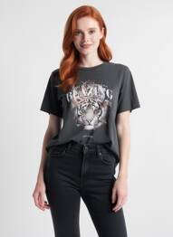 T-shirt col rond manches courtes noir ONLY femme