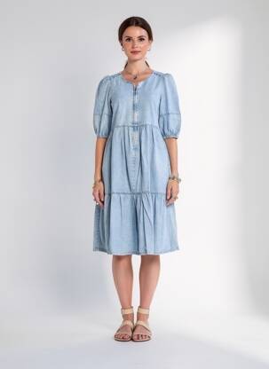 Robe courte manches courtes manches courtes bleu ONLY femme