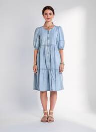 Robe courte manches courtes manches courtes bleu ONLY femme