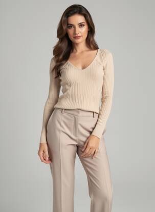 Pull marron MANGO femme