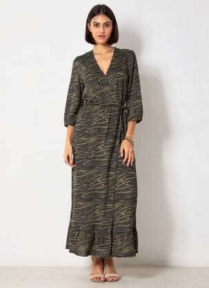 Robe longue manches 3/4 vert ONLY femme