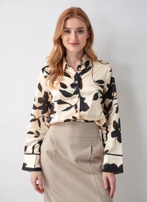 Chemisier beige MANGO femme
