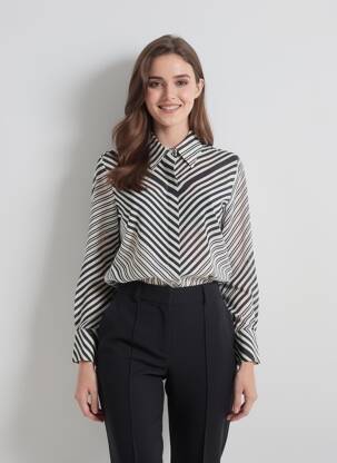 Chemisier noir MANGO femme