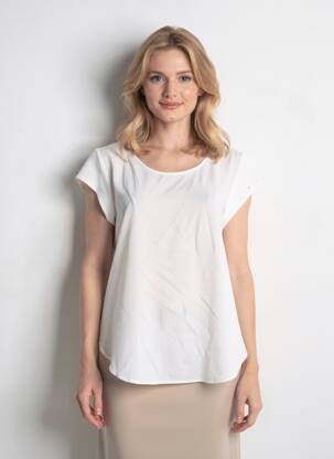 Chemisier manches courtes manches courtes beige ONLY femme