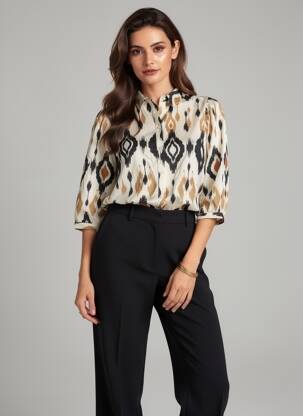 Chemisier manches 3/4 beige VERO MODA femme