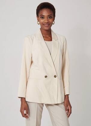 Blazer col tailleur beige JACQUELINE DE YONG femme