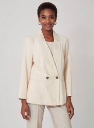 Blazer col tailleur beige JACQUELINE DE YONG femme