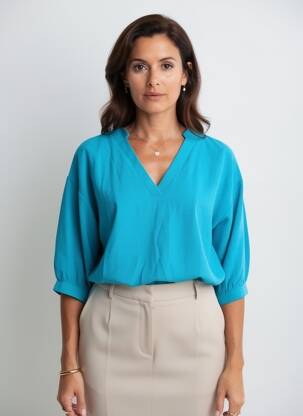 Blouse manches 3/4 manches 3/4 marron VERO MODA femme