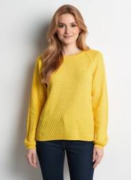 Pull col rond manches longues jaune ONLY femme