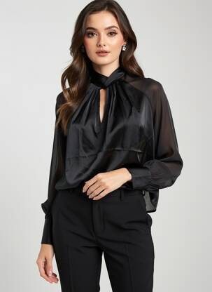 Blouse manches longues manches longues noir VERO MODA femme