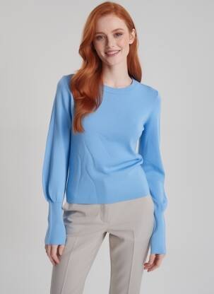 Pull col rond bleu VERO MODA femme