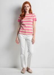 Pull manches courtes rose ONLY femme
