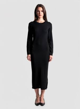 Robe longue noir SUPERDRY femme