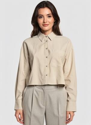 Chemisier manches longues manches longues beige ONLY femme