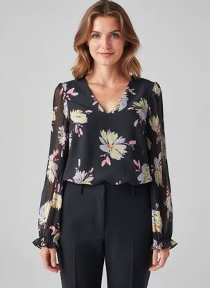 Chemisier coupe droite noir VERO MODA femme