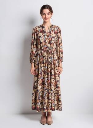 Robe longue marron TOM TAILOR femme