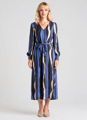 Robe longue manches longues manches longues bleu VERO MODA femme
