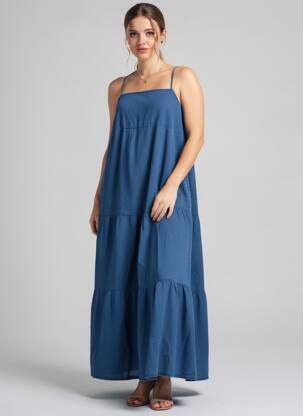 Robe courte bleu MANGO femme