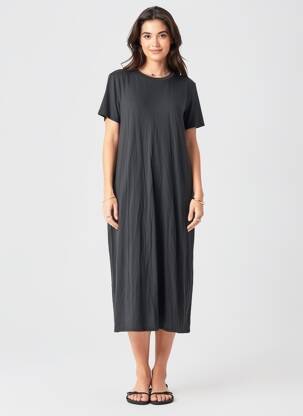 Robe courte col rond noir VERO MODA femme